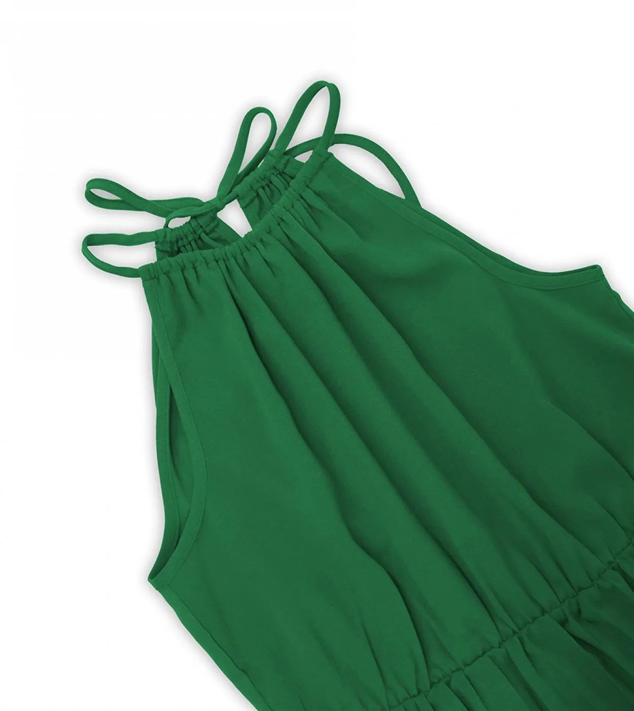 2023 estate nuovo abito a pieghe da donna senza maniche con bretelle gonna senza maniche moda donna elegante abito tinta unita