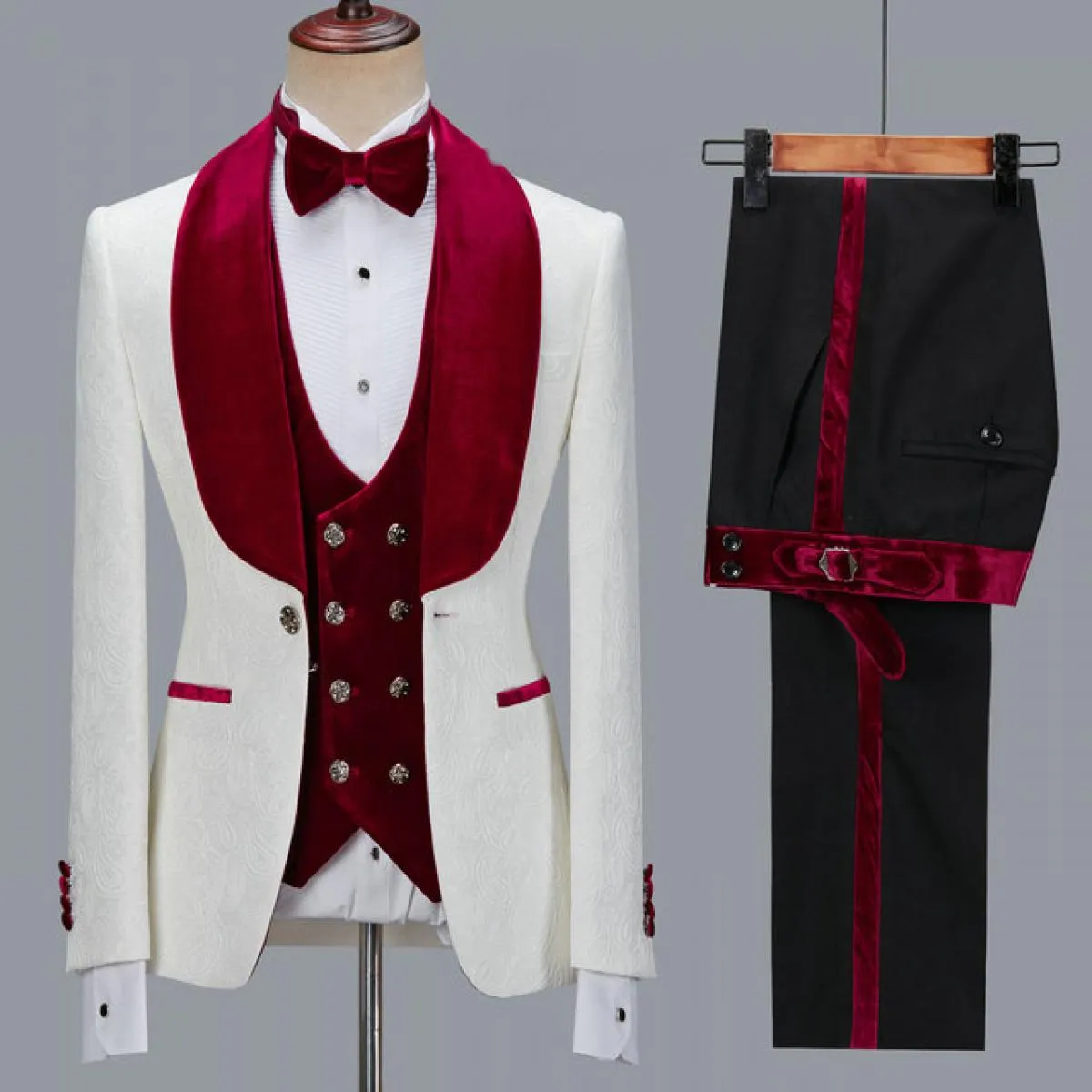 Abiti da festa in velluto Costume da uomo migliore Abito da sposa in velluto Giacca da smoking da uomo