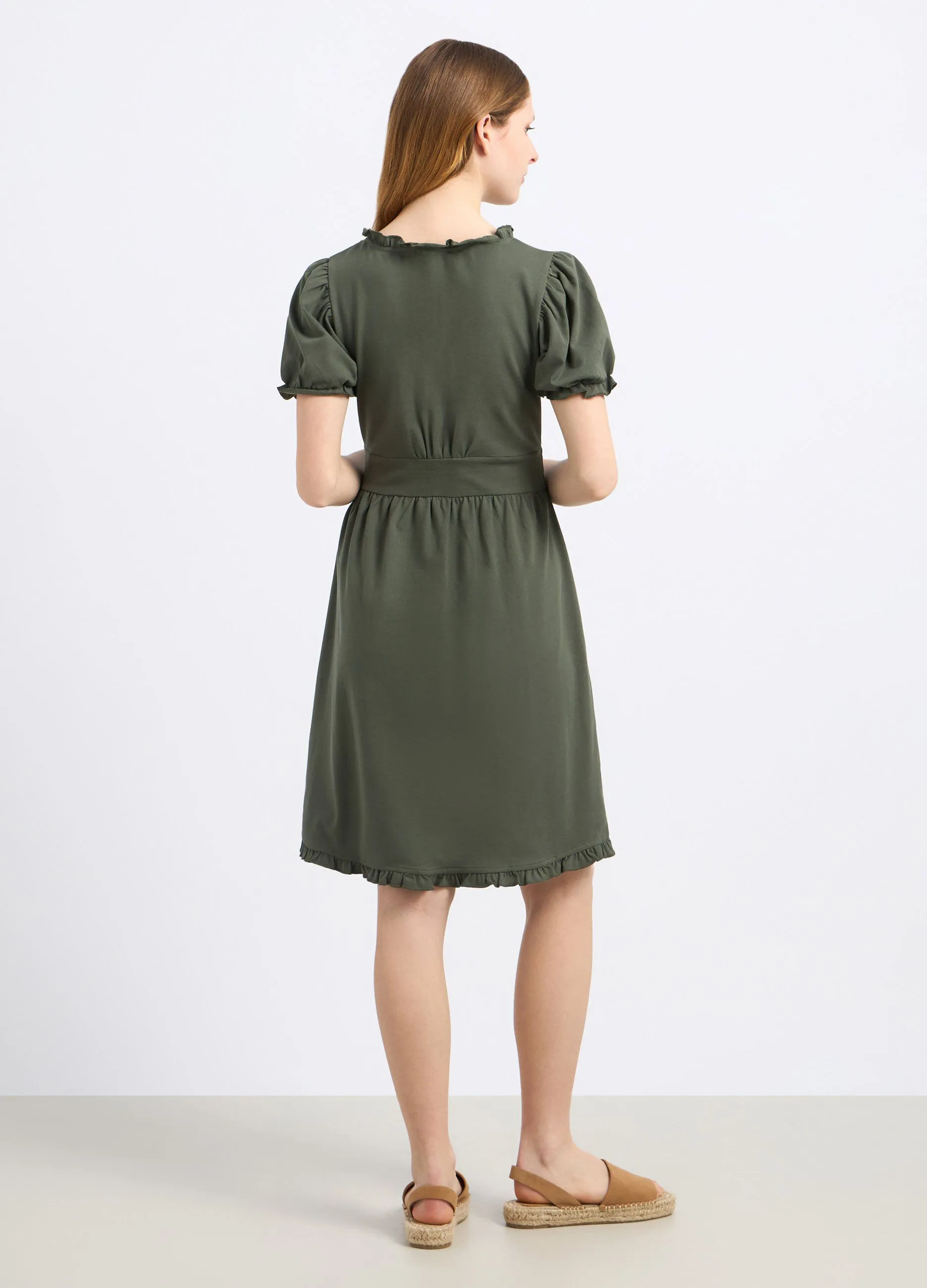Abito corto in cotone stretch donna
