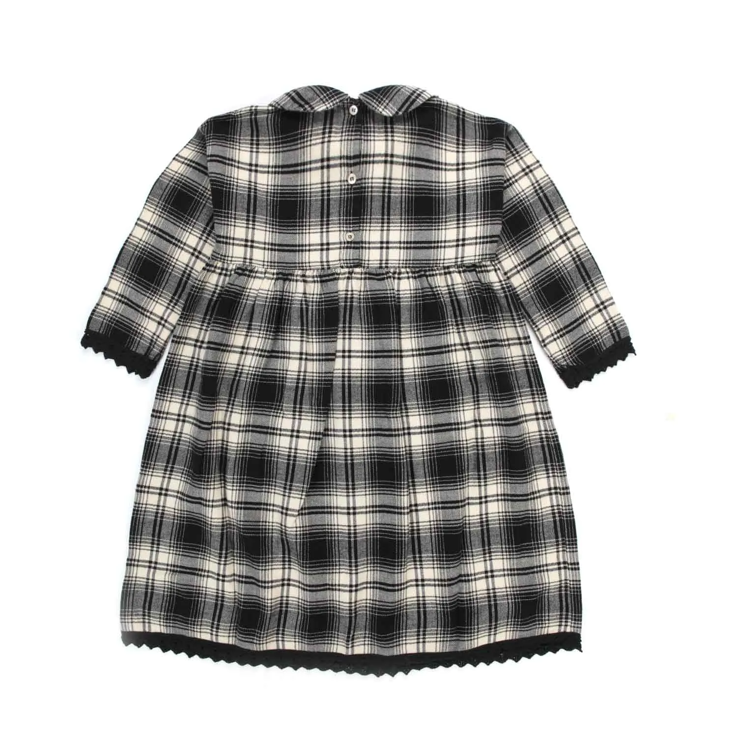 Abito Cotone A Quadri Bambina