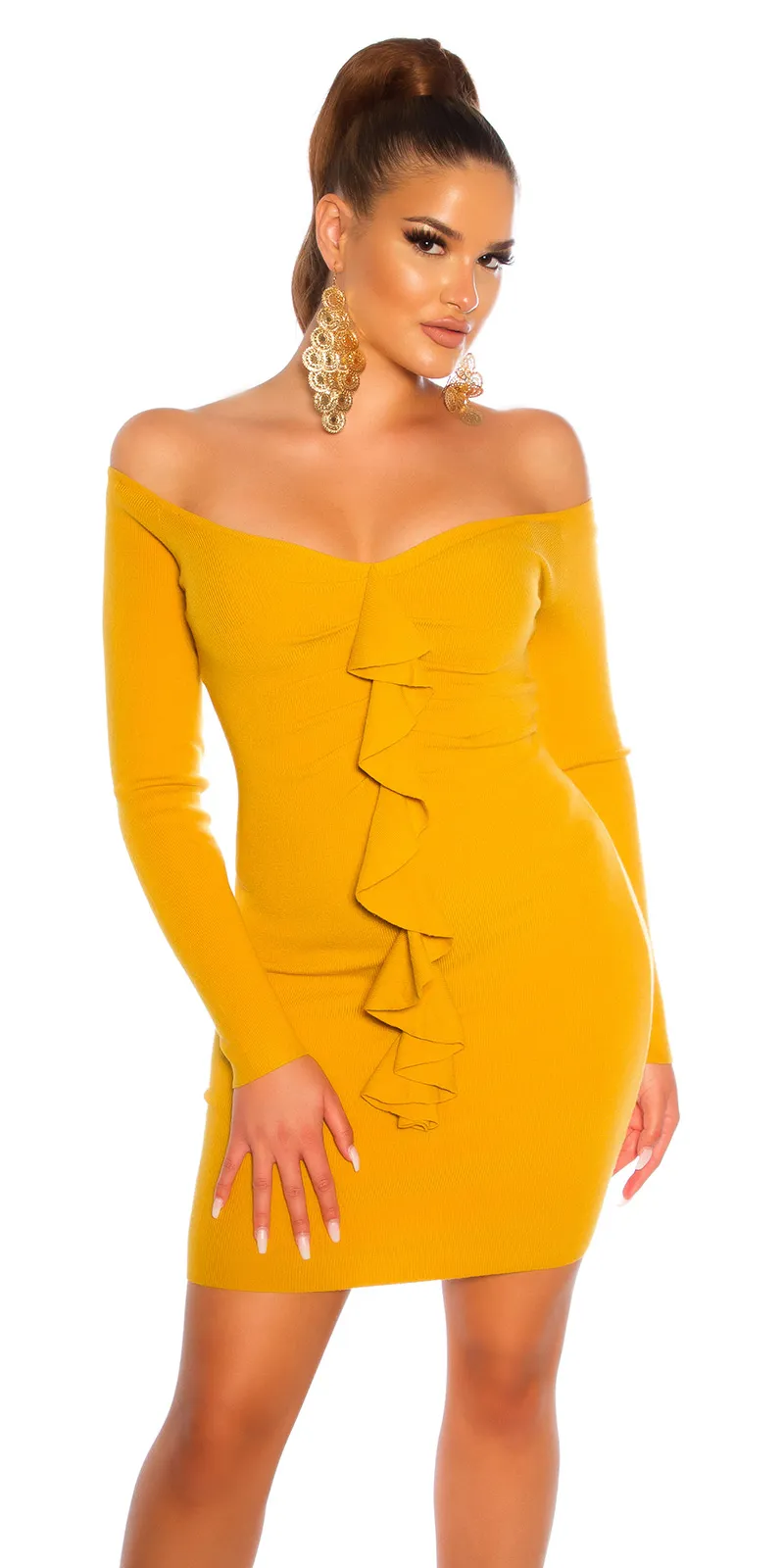 Abito in maglia  ACM152 giallo