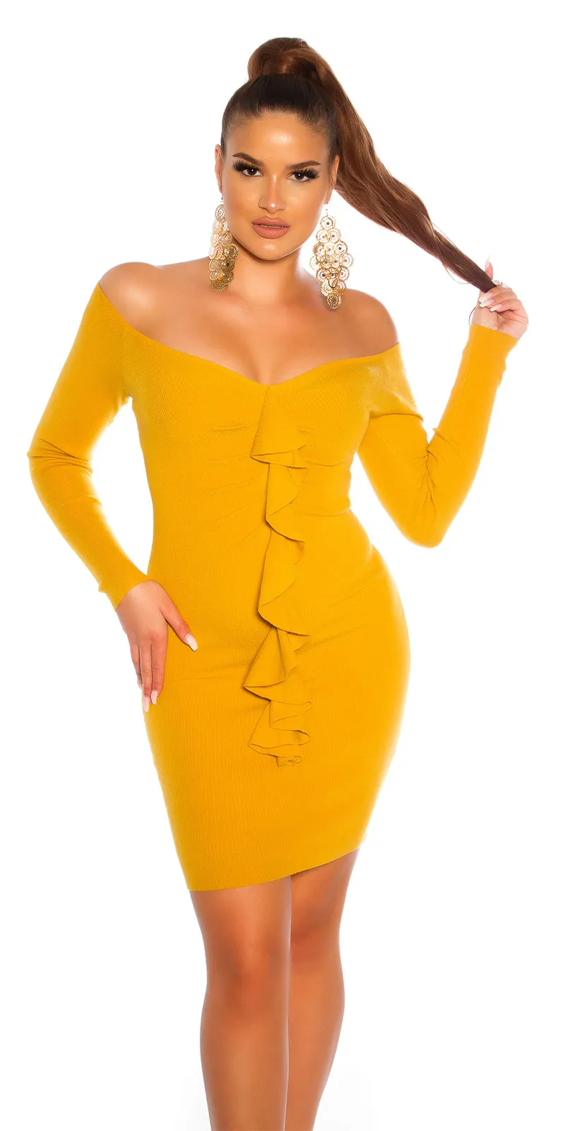 Abito in maglia  ACM152 giallo
