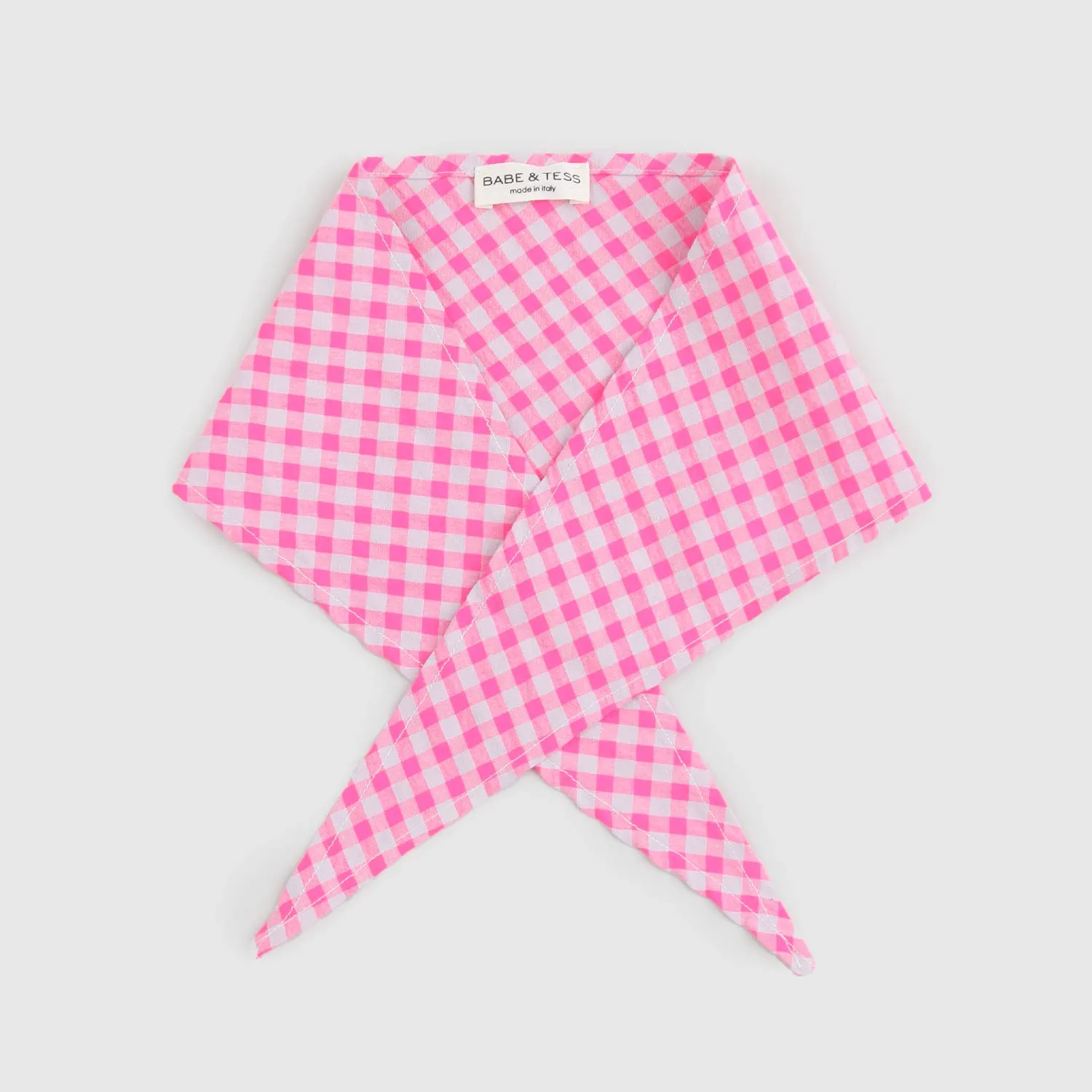 Bandana A Quadri Rosa Fluo Bambina