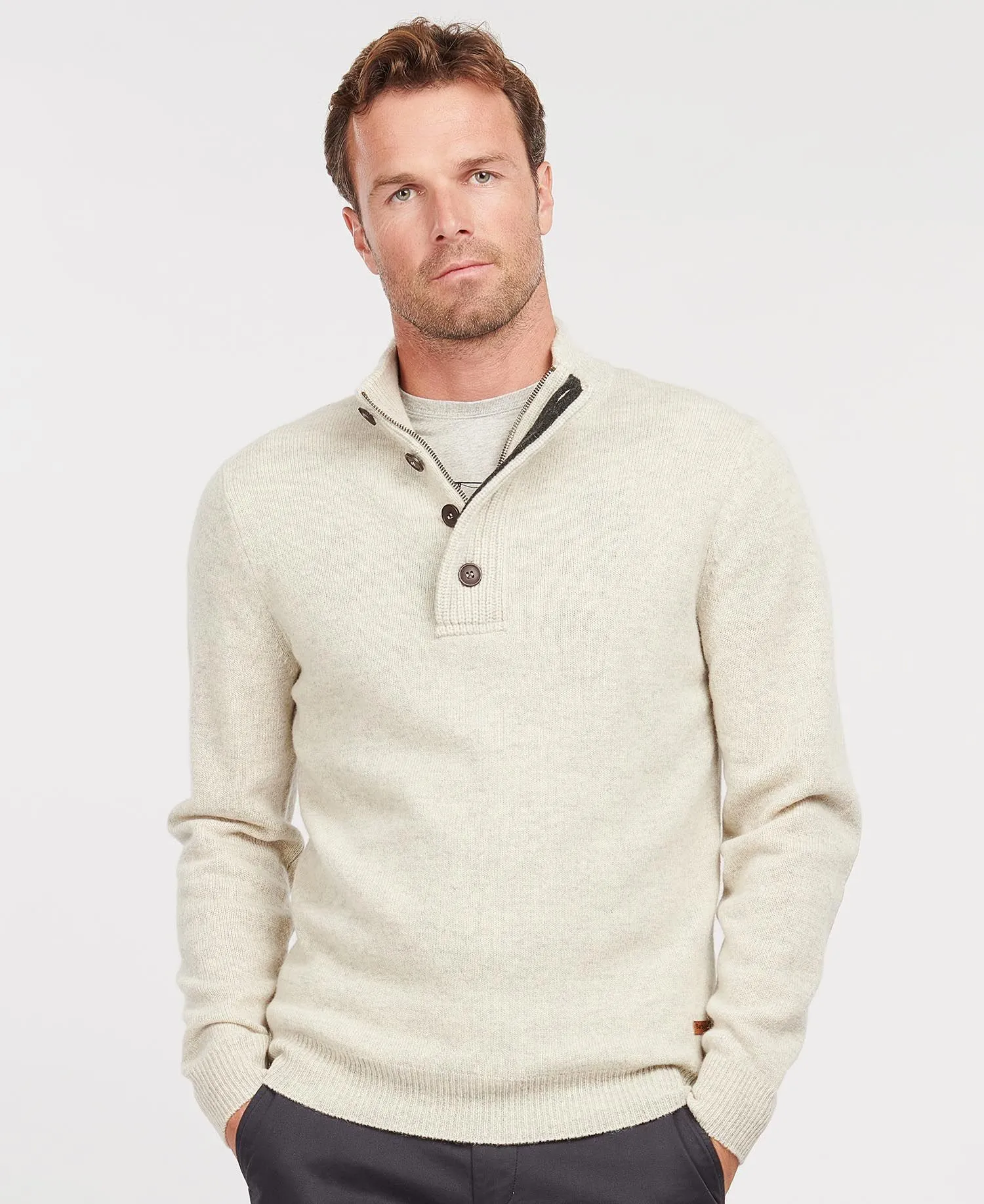 Barbour Maglia in lana merino da Uomo Essential Patch