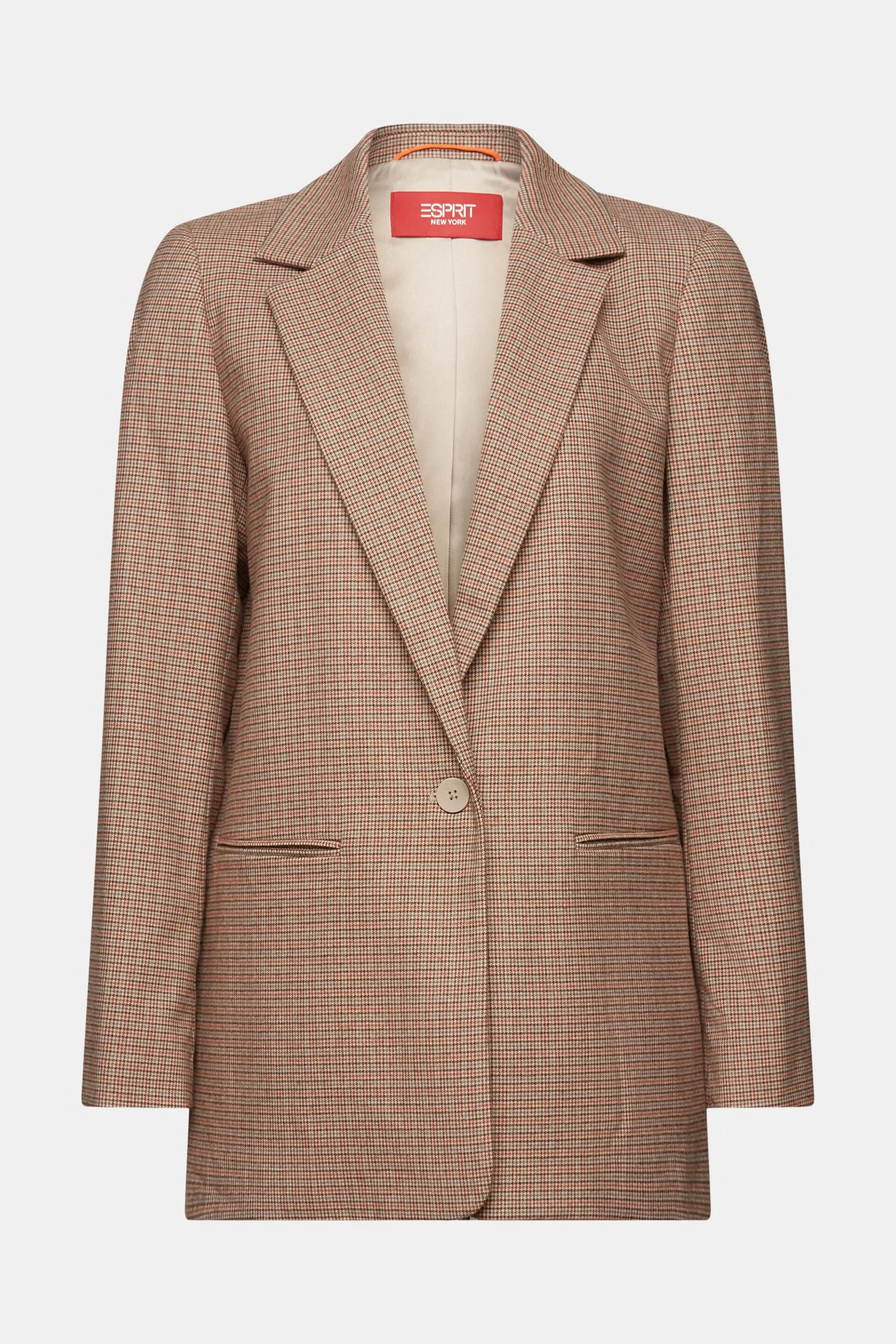 Blazer a quadri con un solo bottone
