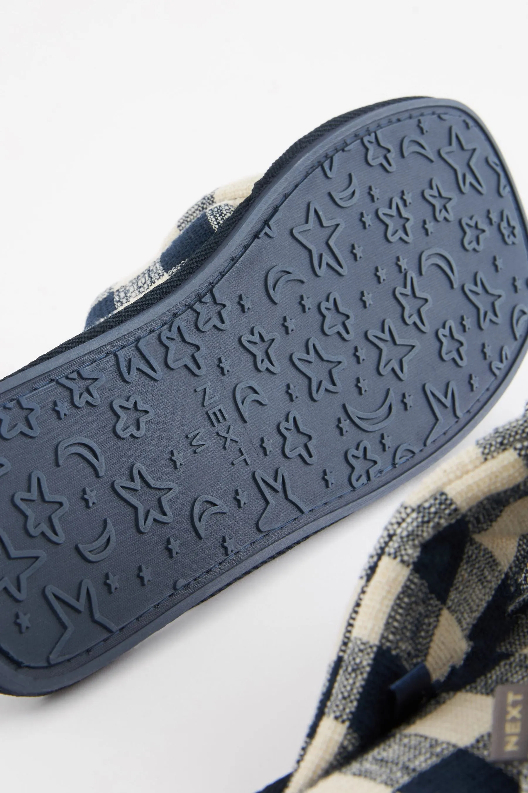Blu navy a quadri  - Pantofole a ciabatte con incrocio