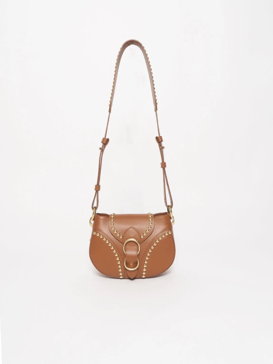 Borsa con Borchie Marrone