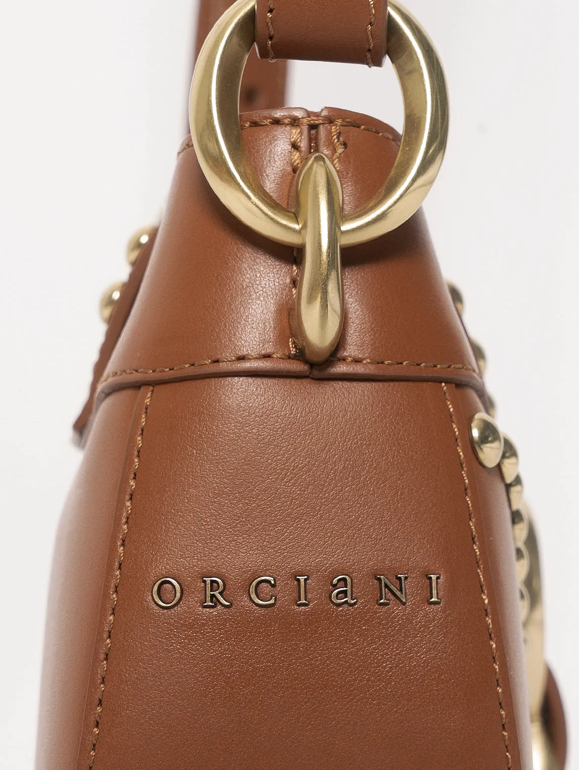 Borsa con Borchie Marrone