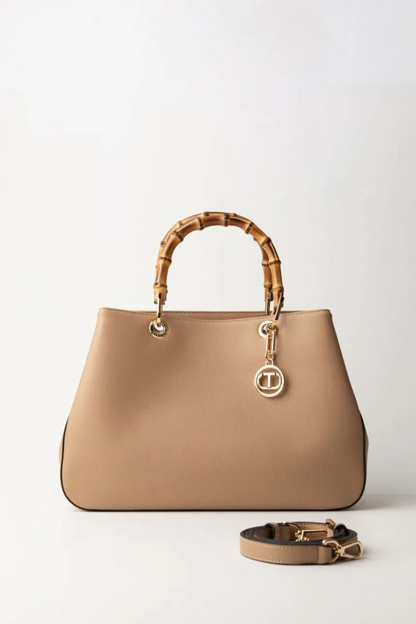 Borsa 'Florence' grande effetto pelle HAZELNUT