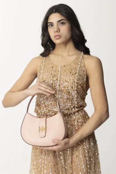 Borsa hobo grande con logo Carne