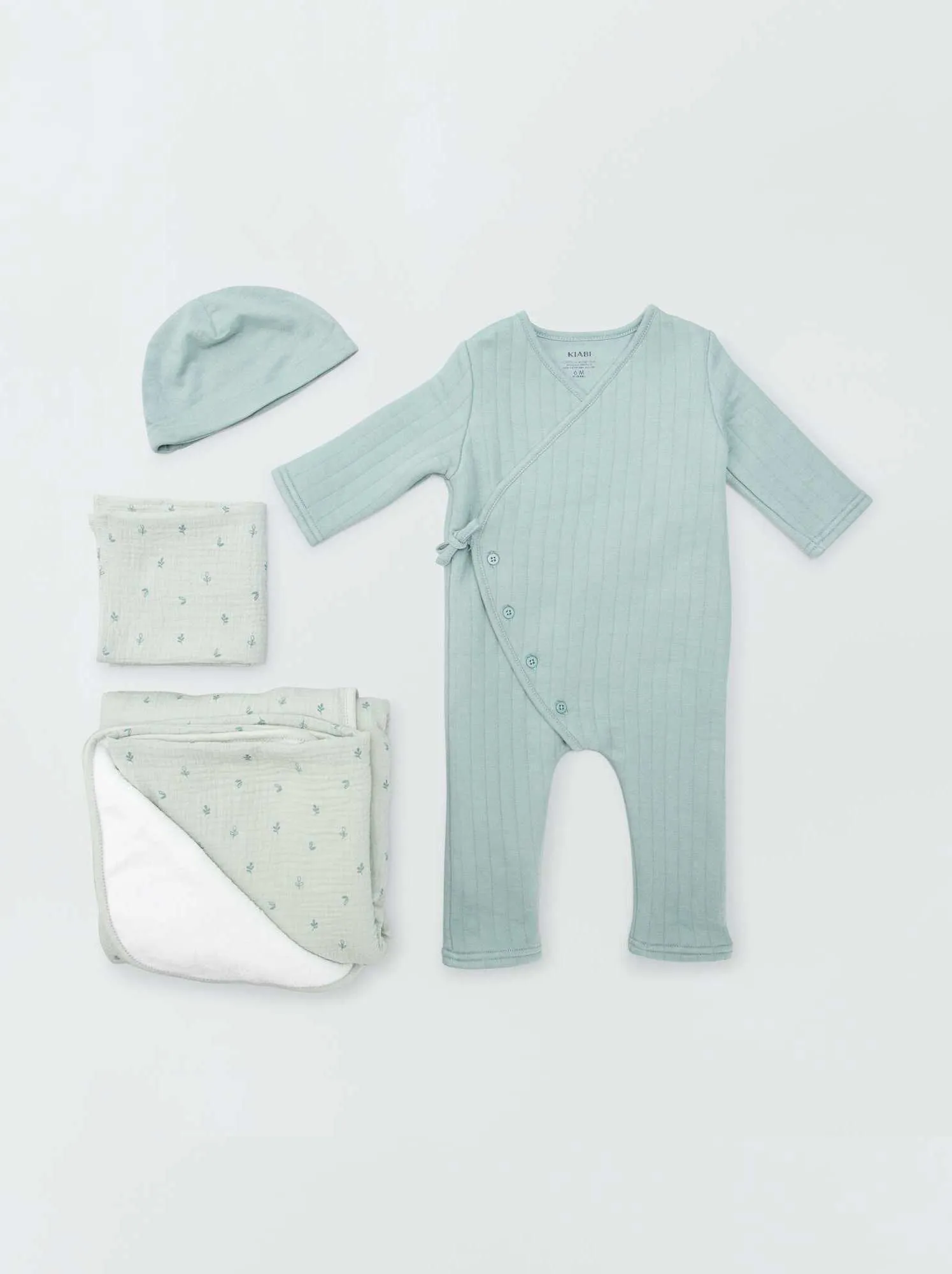 Box nascita 'Welcome Baby' 4 pezzi - Unisex - VERDE