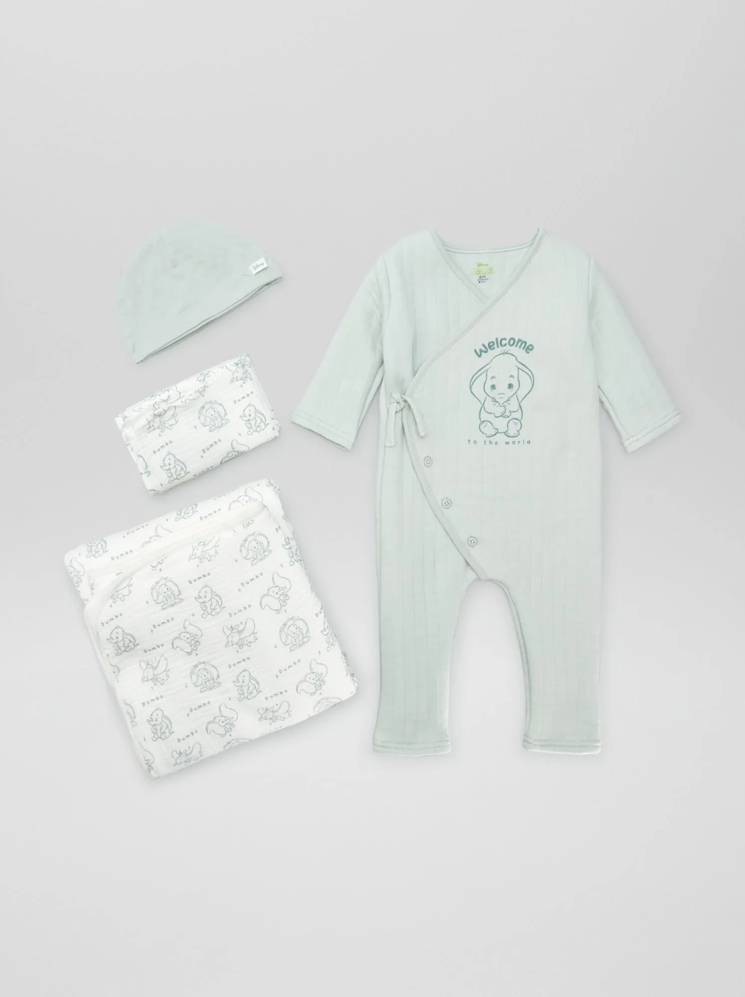 Box nascita 'Welcome Baby' 'Disney' - 4 pezzi - VERDE