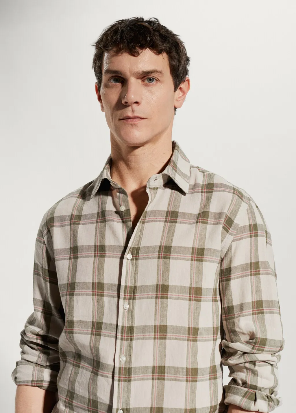 Camicia 100% lino quadri