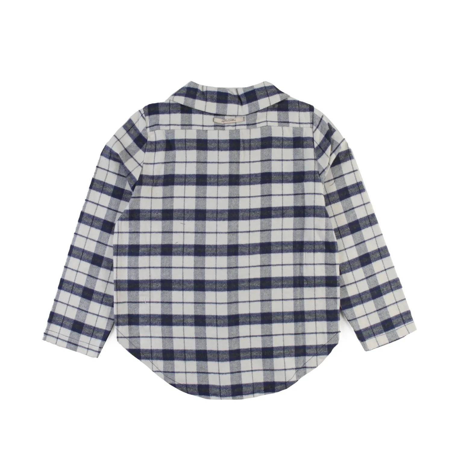 Camicia Elliot Bianco Latte A Quadri Blu