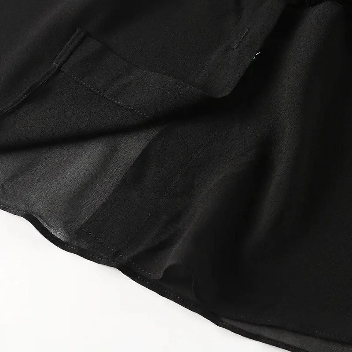 Camicie da donna alla moda 2023 Top da donna in stile Hepburn a maniche lunghe in chiffon con cuciture in velluto a maglie