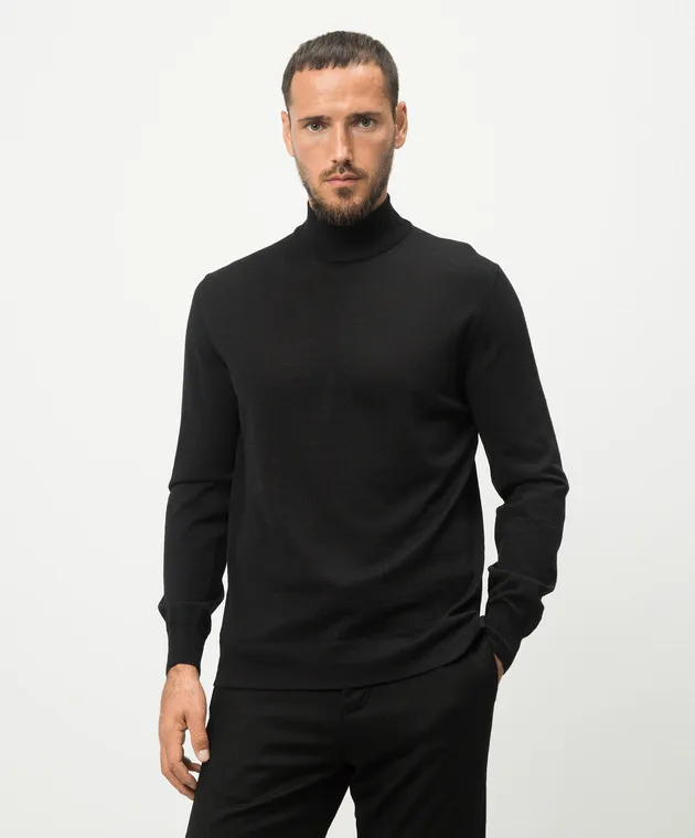 Canali Maglia in lana merino nera MK00077C1037