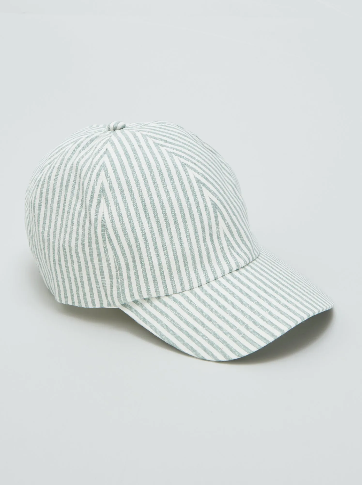 Cappellino in tela a righe - BLU