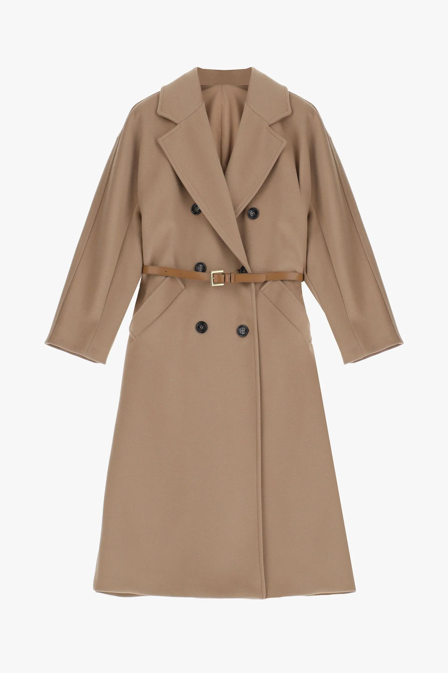  Cappotto con cintura e bottoni     