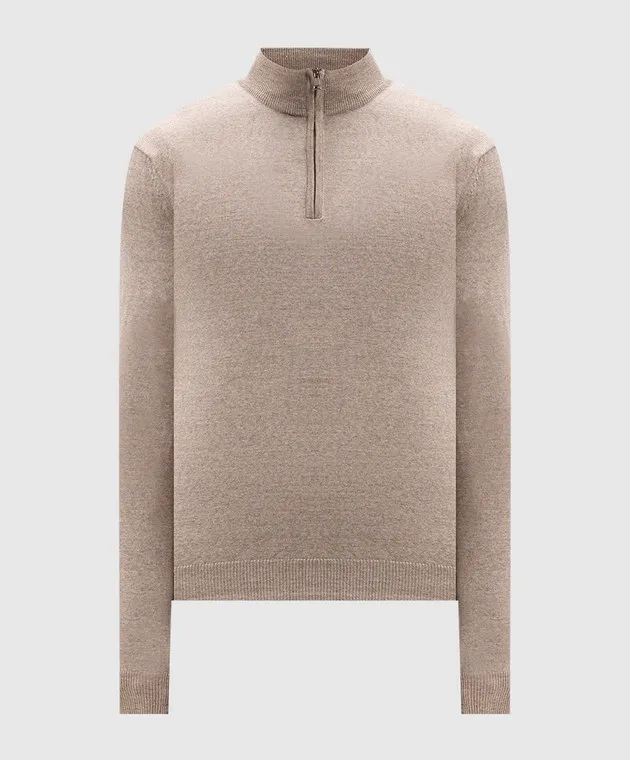 Cashmere&Whiskey Maglia in lana merino beige 77397