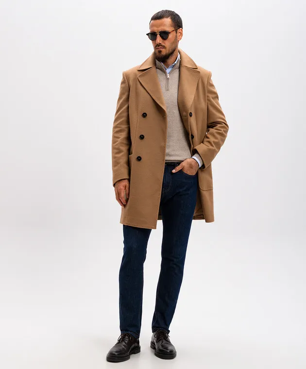 Cashmere&Whiskey Maglia in lana merino beige 77397