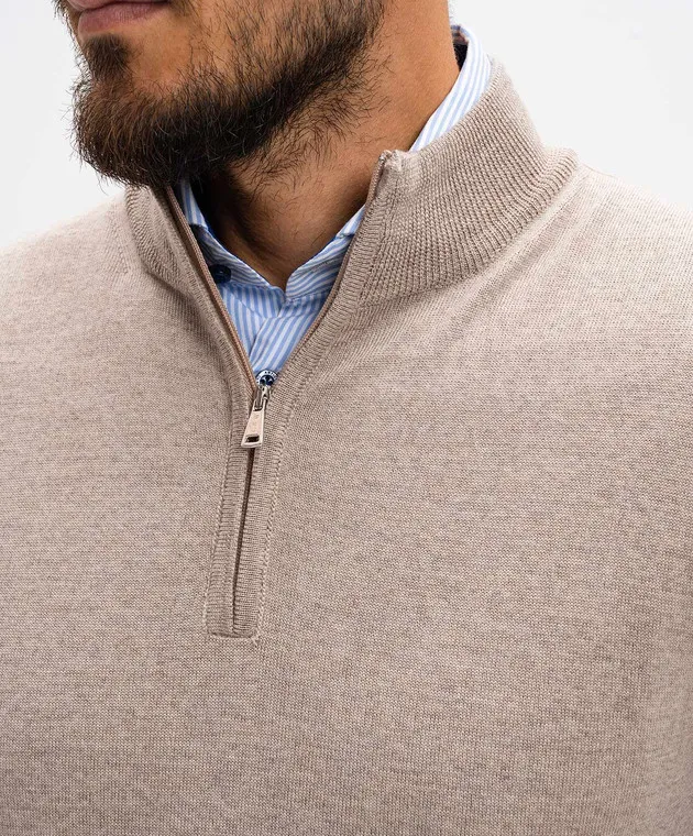 Cashmere&Whiskey Maglia in lana merino beige 77397