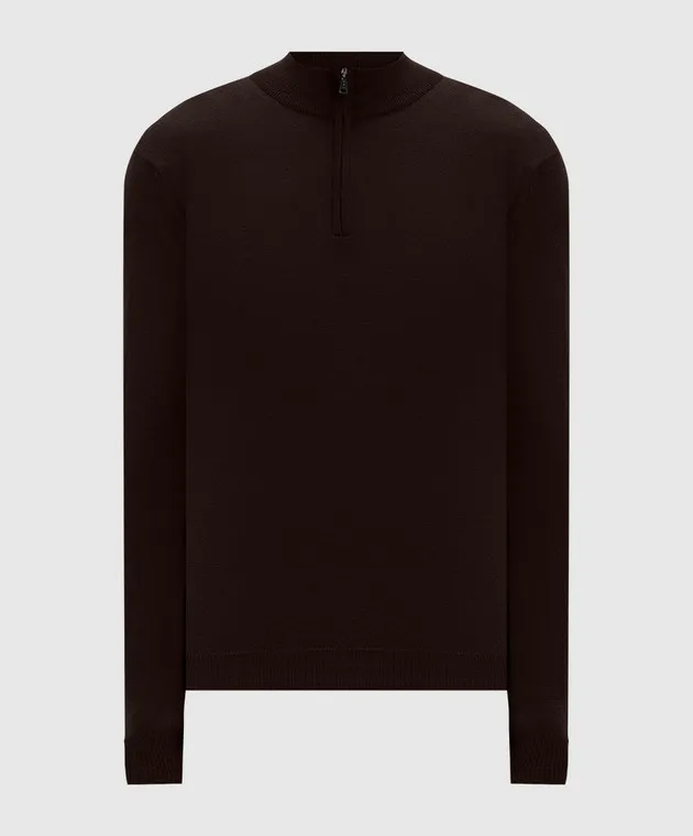 Cashmere&Whiskey Maglia in lana merino marrone 77397