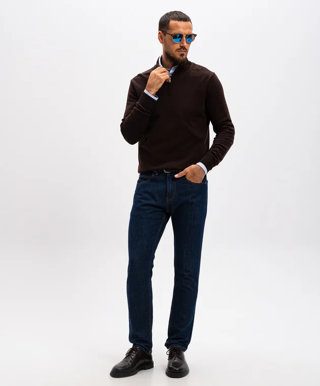 Cashmere&Whiskey Maglia in lana merino marrone 77397