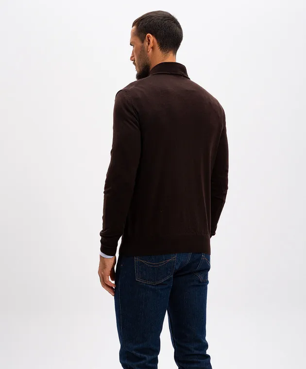 Cashmere&Whiskey Maglia in lana merino marrone 77397