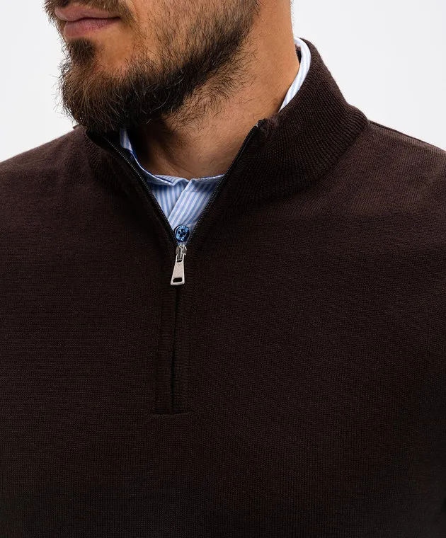 Cashmere&Whiskey Maglia in lana merino marrone 77397