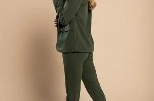 Completo giacca e pantalone elegante Estrena, verde oliva