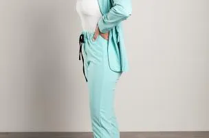 Completo giacca e pantaloni elegante Estrena, turchese