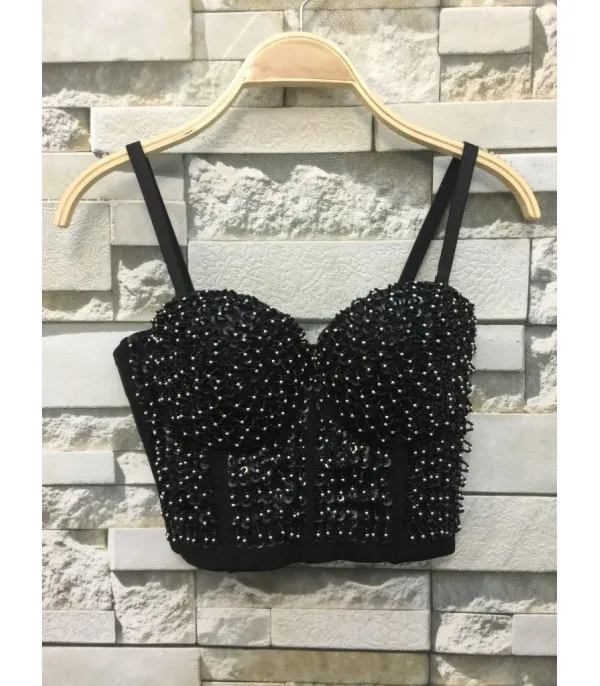 Crop Top Pailettes - Dream Shop