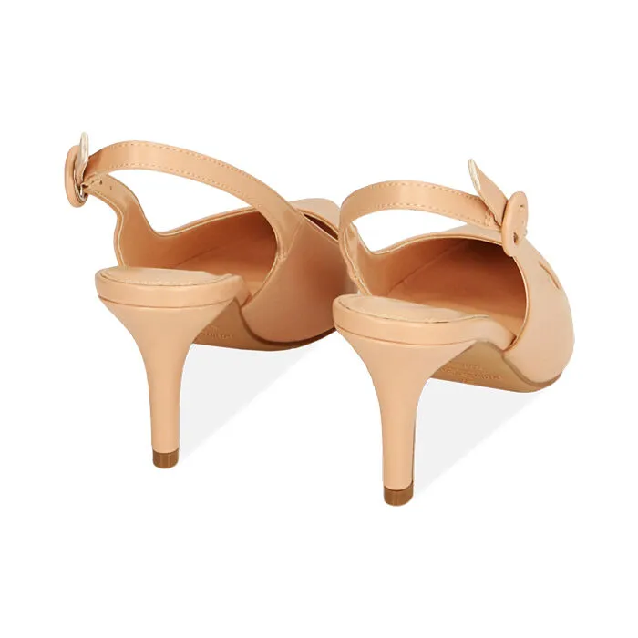 Décolleté nude, tacco 7 cm