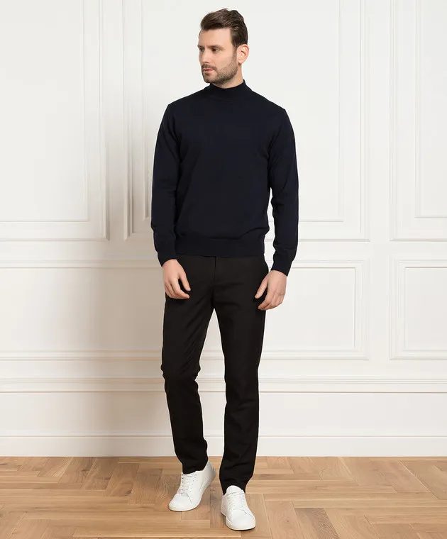 D'Uomo Milano Maglia in lana merino blu 97397