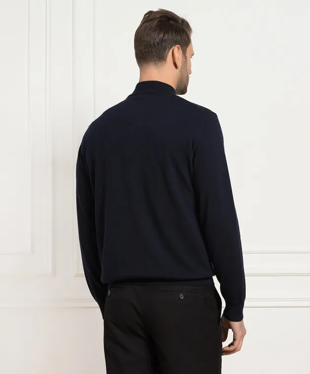 D'Uomo Milano Maglia in lana merino blu 97397