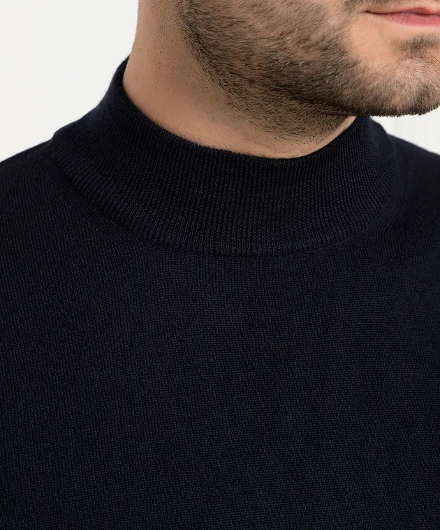D'Uomo Milano Maglia in lana merino blu 97397