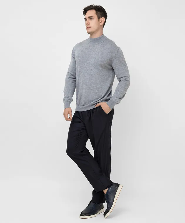 D'Uomo Milano Maglia in lana merino grigio chiaro 97397