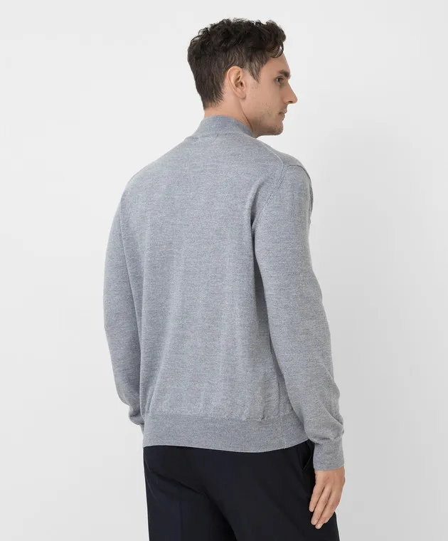 D'Uomo Milano Maglia in lana merino grigio chiaro 97397