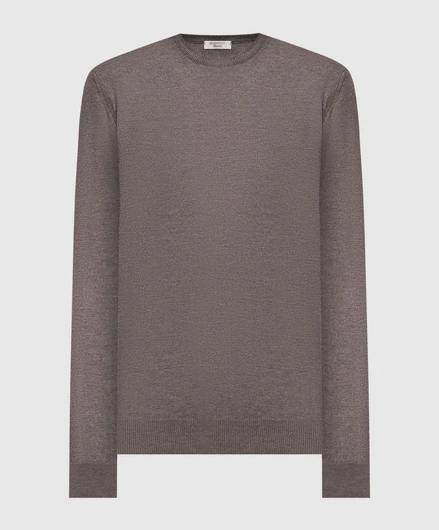 D'Uomo Milano Maglia in lana merino marrone 92392