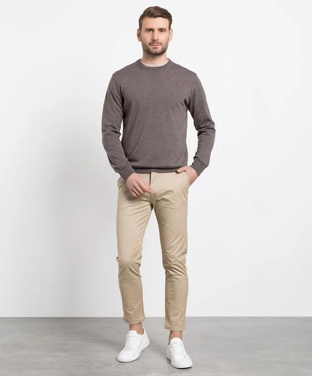 D'Uomo Milano Maglia in lana merino marrone 92392