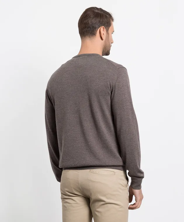 D'Uomo Milano Maglia in lana merino marrone 92392