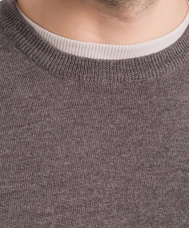 D'Uomo Milano Maglia in lana merino marrone 92392