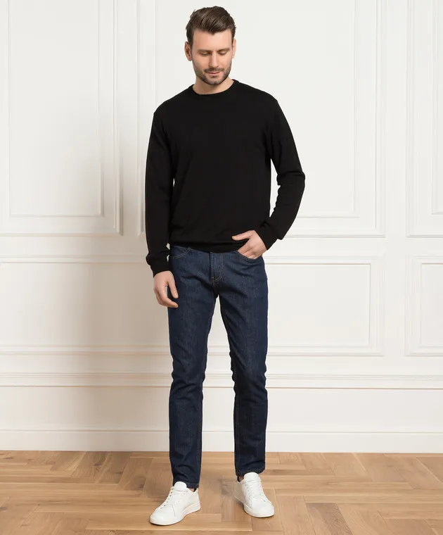 D'Uomo Milano Maglia in lana merino nera 92392