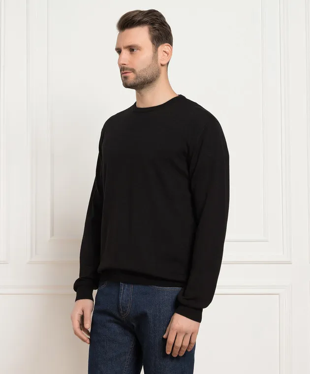 D'Uomo Milano Maglia in lana merino nera 92392