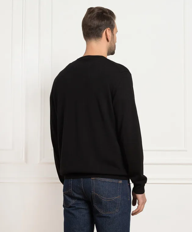 D'Uomo Milano Maglia in lana merino nera 92392