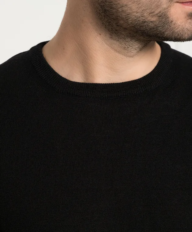 D'Uomo Milano Maglia in lana merino nera 92392