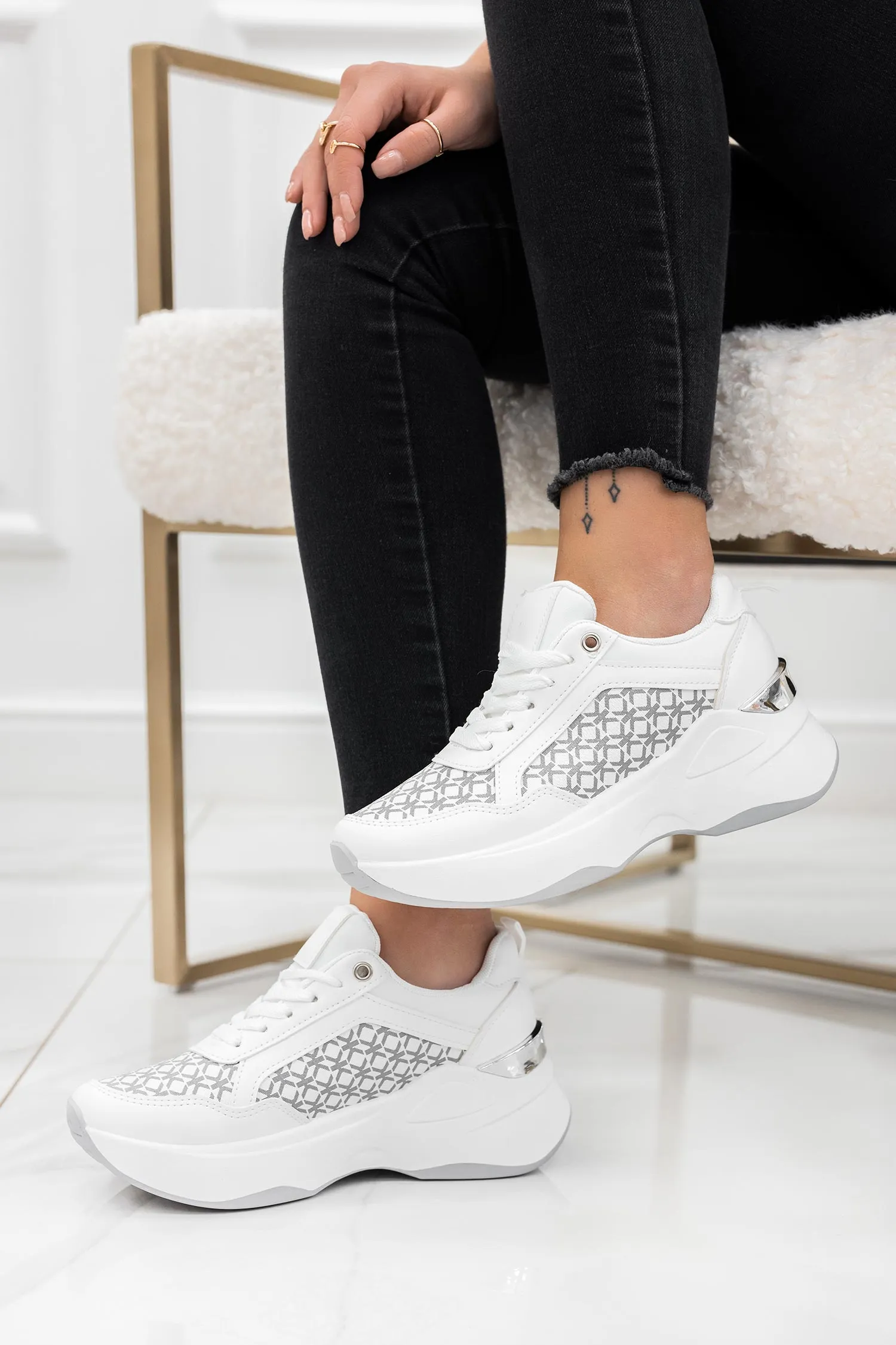 EVIE - Sneakers bianche con suola spessa