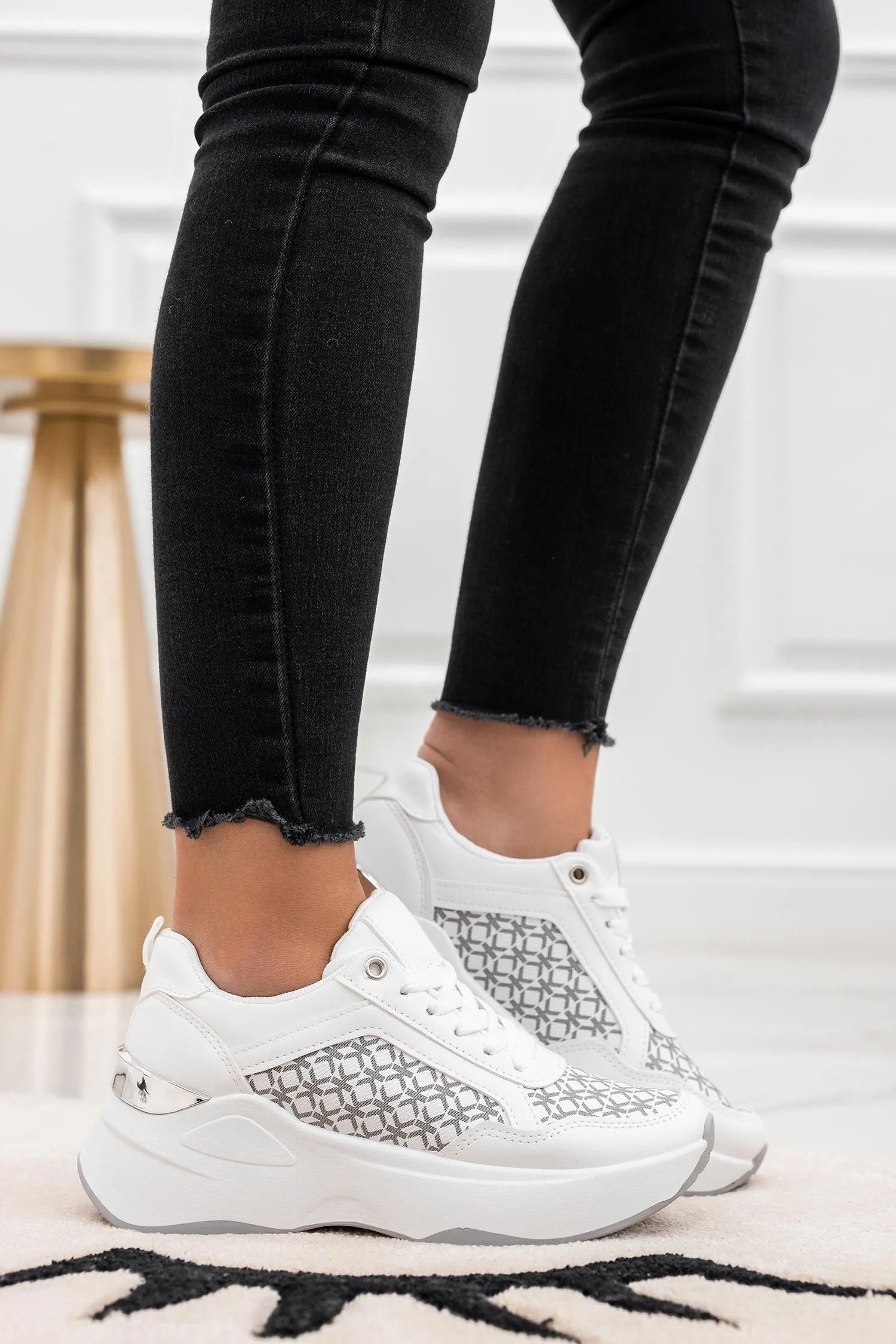 EVIE - Sneakers bianche con suola spessa