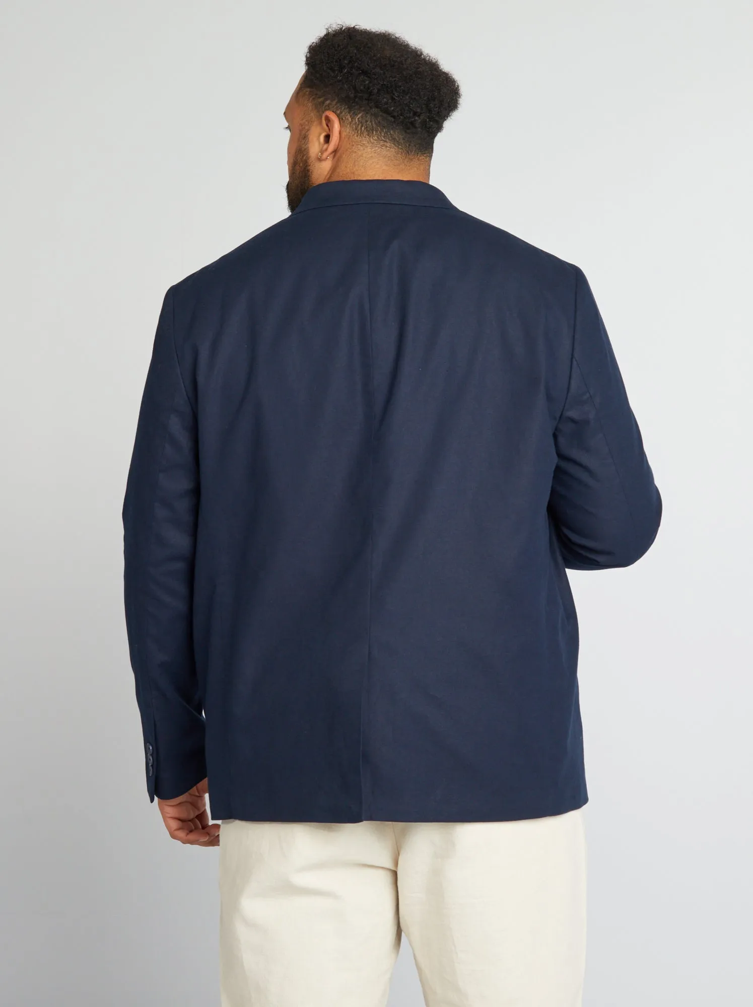 Giacca da completo in misto lino - blu