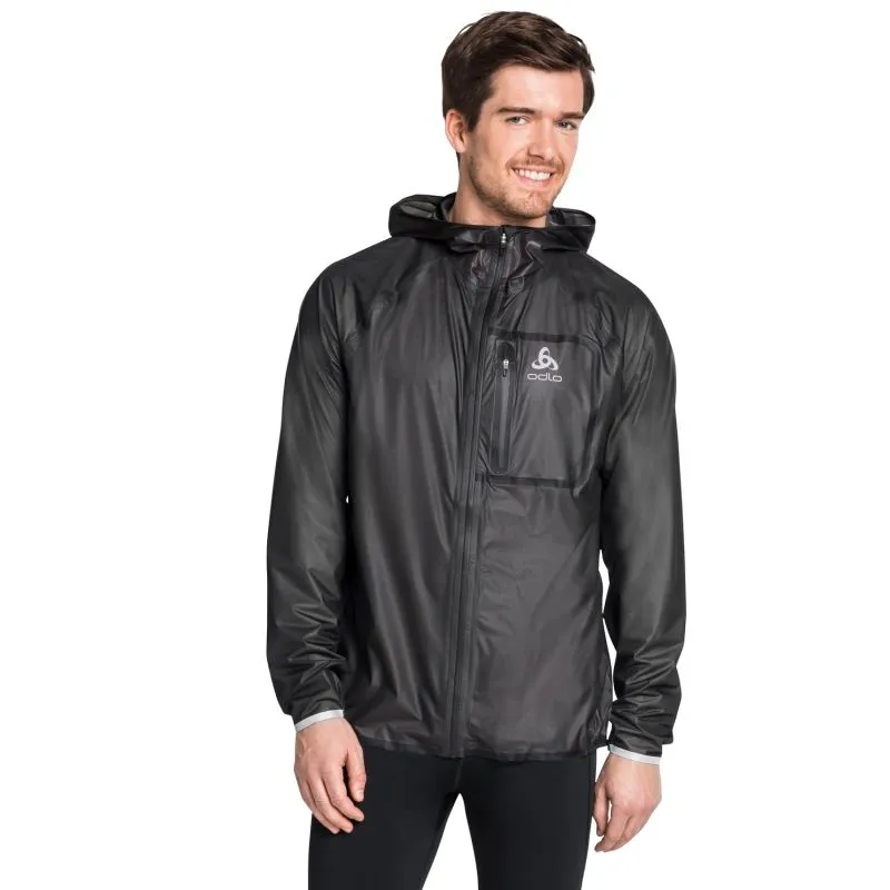Giacca da corsa Odlo impermeabile Zeroweight Dual Dry (Nero) Uomo